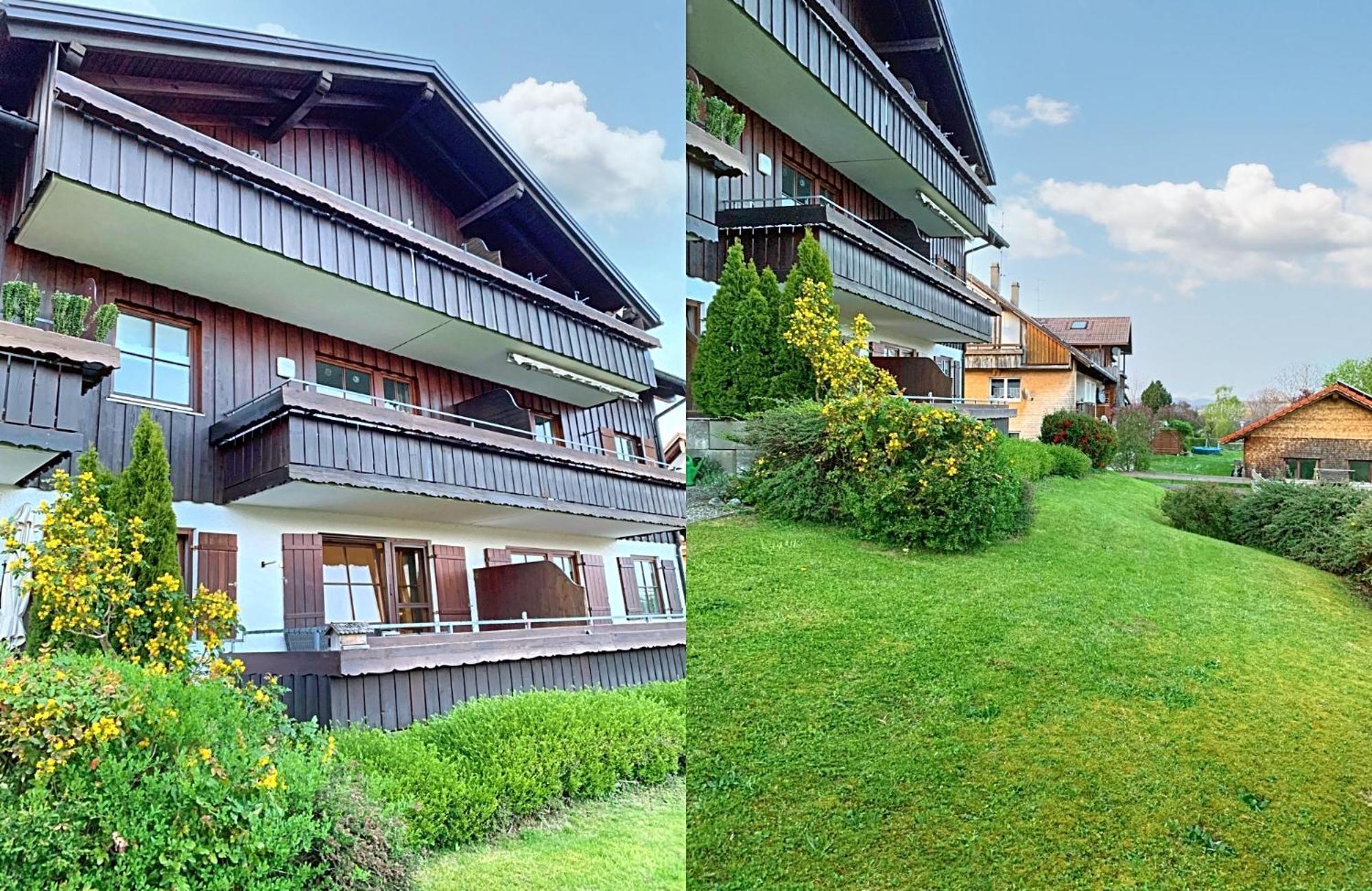 Lindners Hideaways - Bergnest Lodge - Bergblick Fewo 6 Pers Balkon Garten Hund Ski Unterkunft Luftkurort Oberreute Naehe Buchenegger Wasserfaelle Eistobel Bodensee Eksteriør bilde