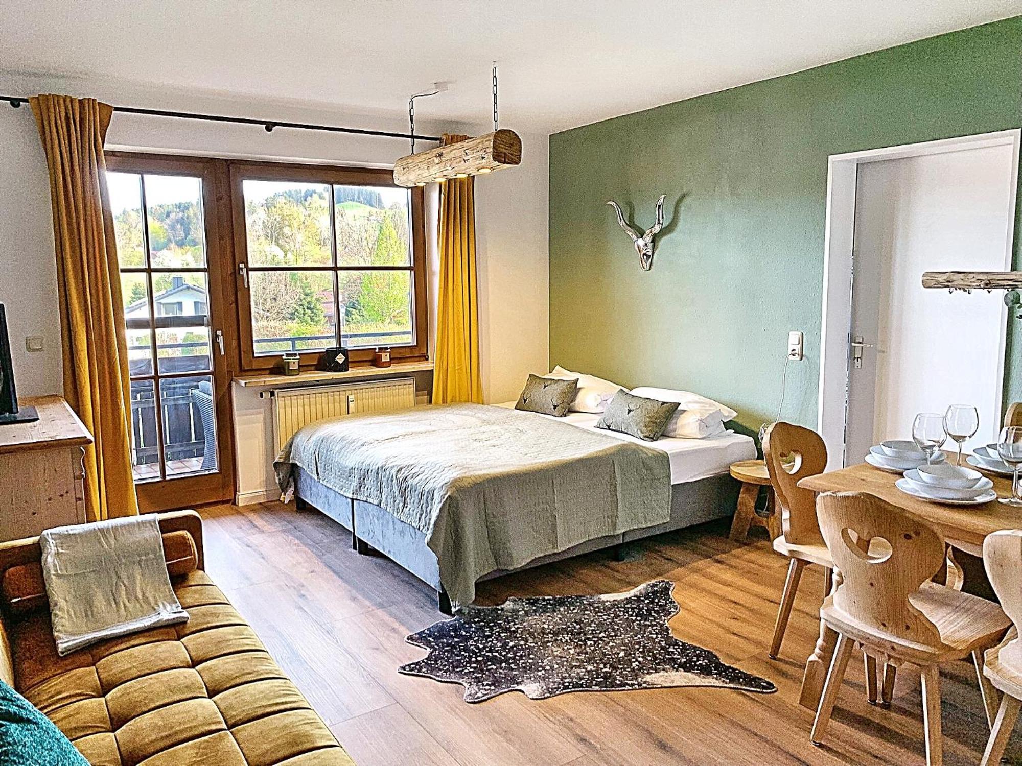 Lindners Hideaways - Bergnest Lodge - Bergblick Fewo 6 Pers Balkon Garten Hund Ski Unterkunft Luftkurort Oberreute Naehe Buchenegger Wasserfaelle Eistobel Bodensee Eksteriør bilde